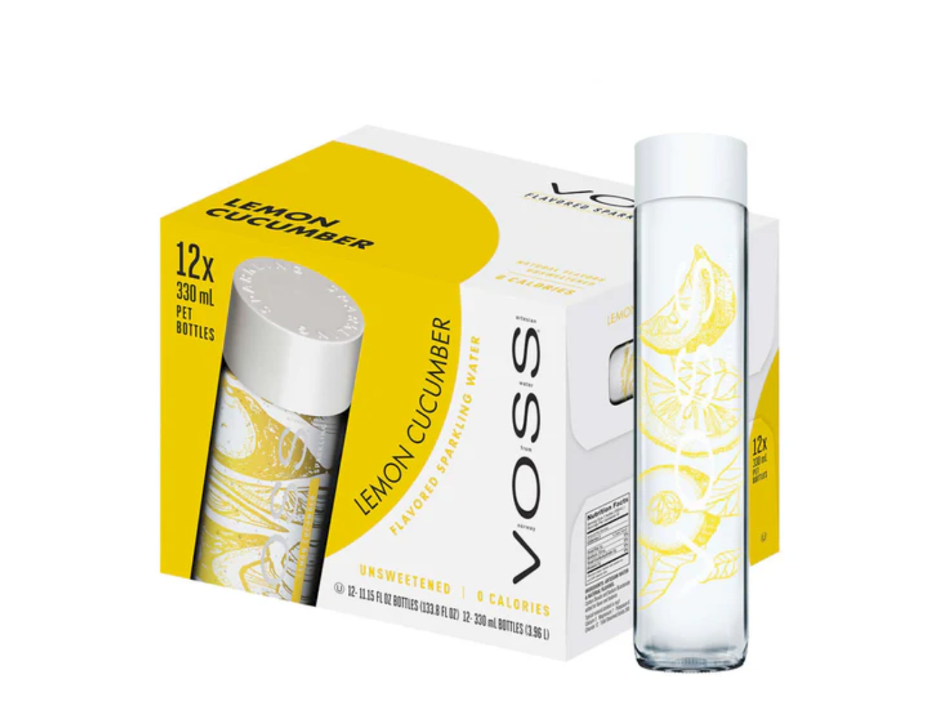 Voss 375ml Lemon & cucumber